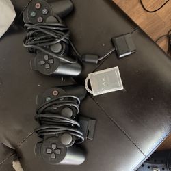 PlayStation 2 Controllers And Memory Card 