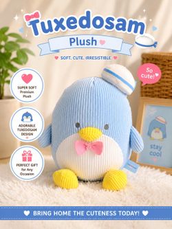 New Round1 Exclusive Tuxedosam Corduroy Plush