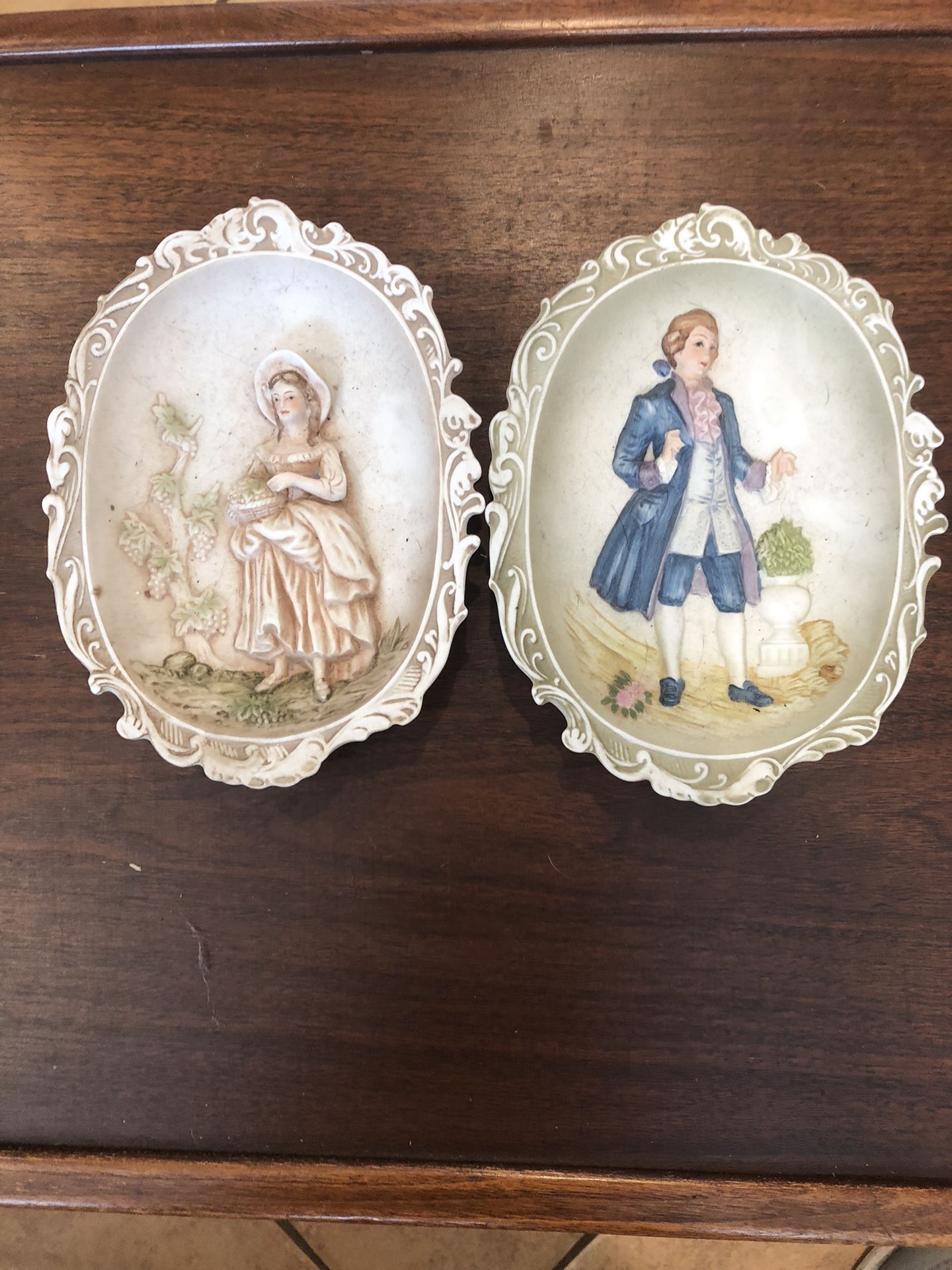 Lefton China Porcelain Hanging Wall Art Stamped And Numbered