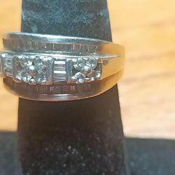 Sterling Silver Ring With CZ Stones 