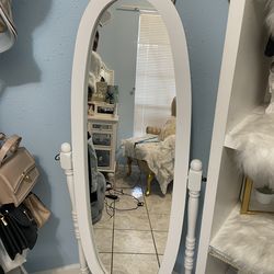 White princess coquette standing mirror