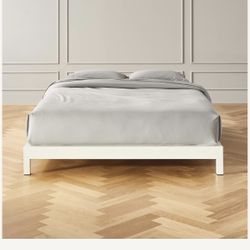 CB2 White Metal Bed Frame King Size 