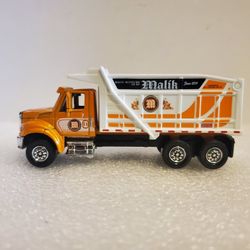 Matchbox Diecast Truck Construction Malik Waste Rec Toy Model Scale 1/72 Orange
