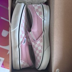 Pink & White Vans Kids Size