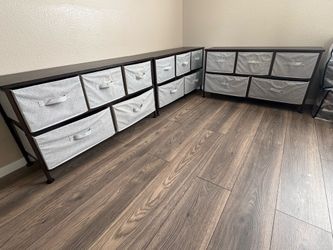 3 Extra Wide Fabric 5-Drawer Storage Organizer Unit for Bedroom Closet (Bronze)