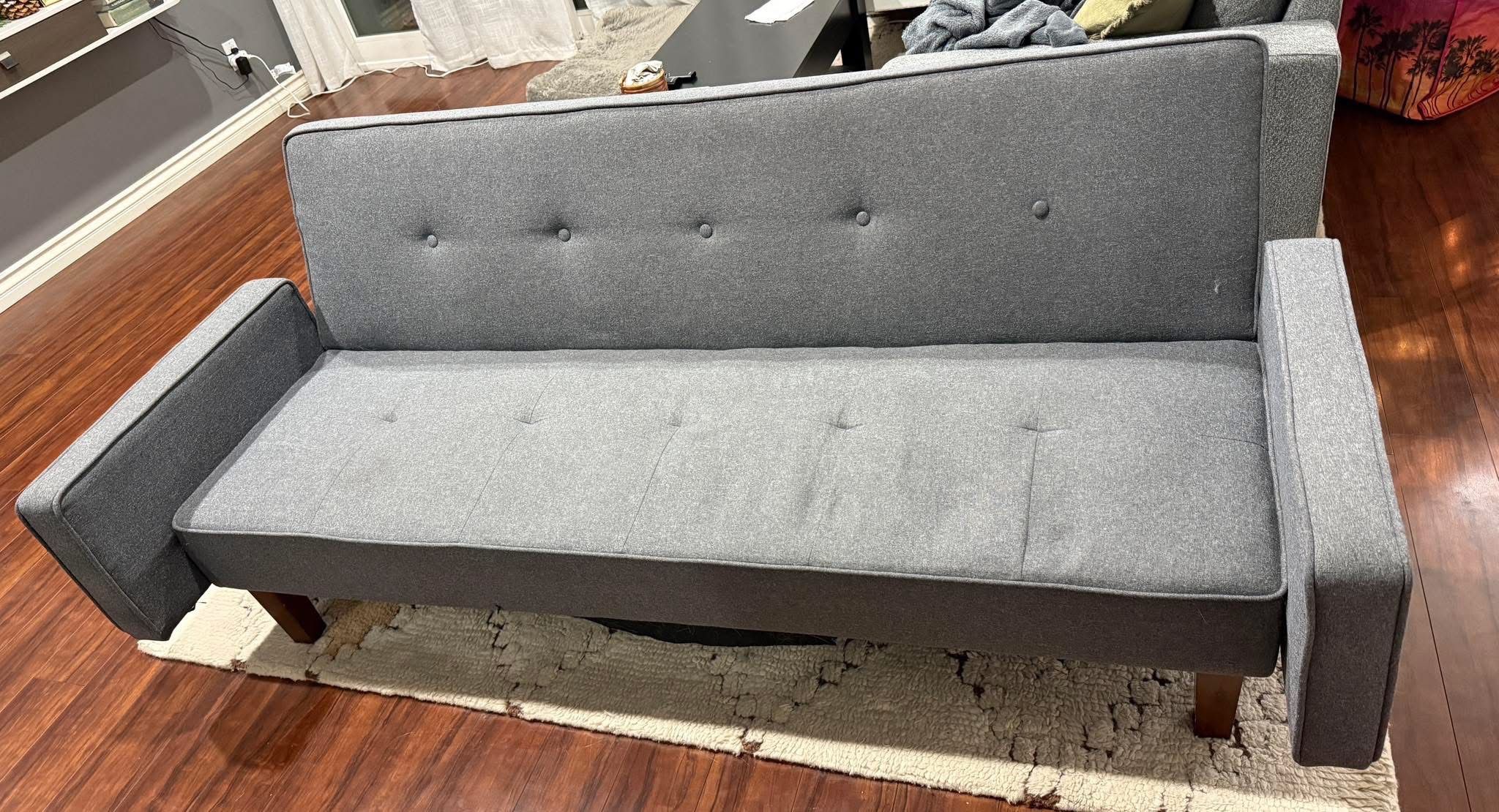 Heather Gray Couch Futon Day Bed 2-3 Person $50