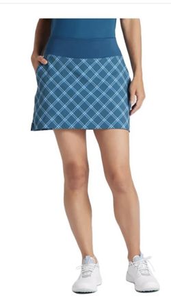 PUMA Women's Blake Plaid Skirt Skort Golf Tennis Pickleball Size L New