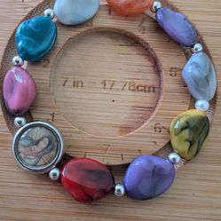 Imitation stone our lady of guadalupe bracelet
