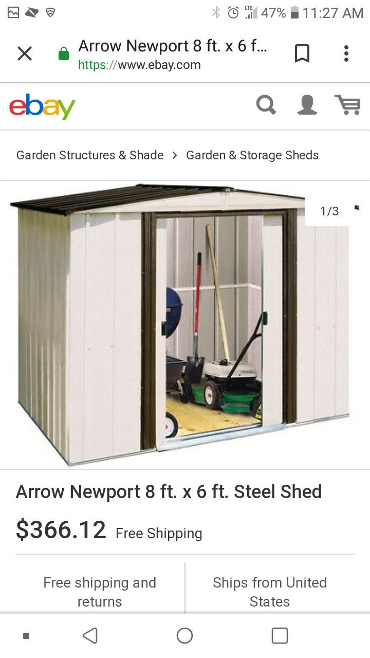 Arrow Newport 8X6 metal shed. Brand new