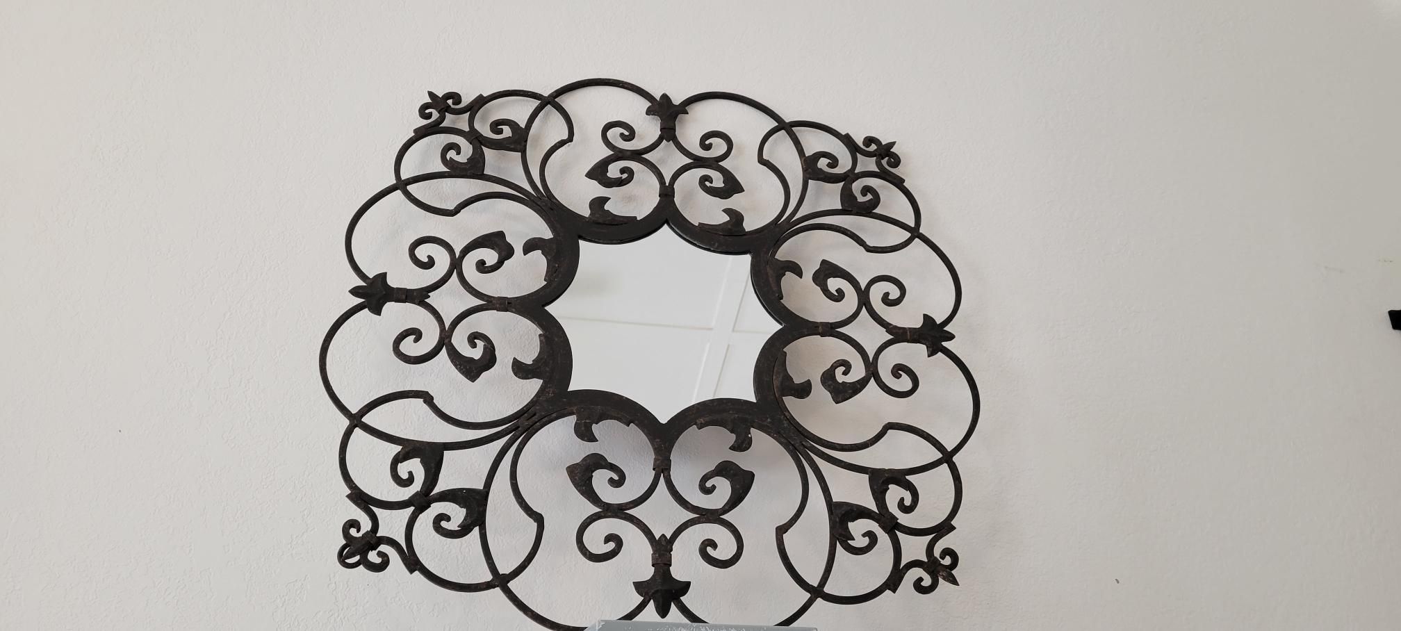 Rusted Cast Iron Mirror.
