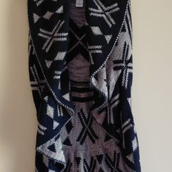 Womens cardigan sleeveless open front drape vest size Small