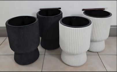 *** NEW LOW PRICE *** PAIRs of 15" Gray / White Resin Planters ($45 EACH PAIR) @ Lasting Creations