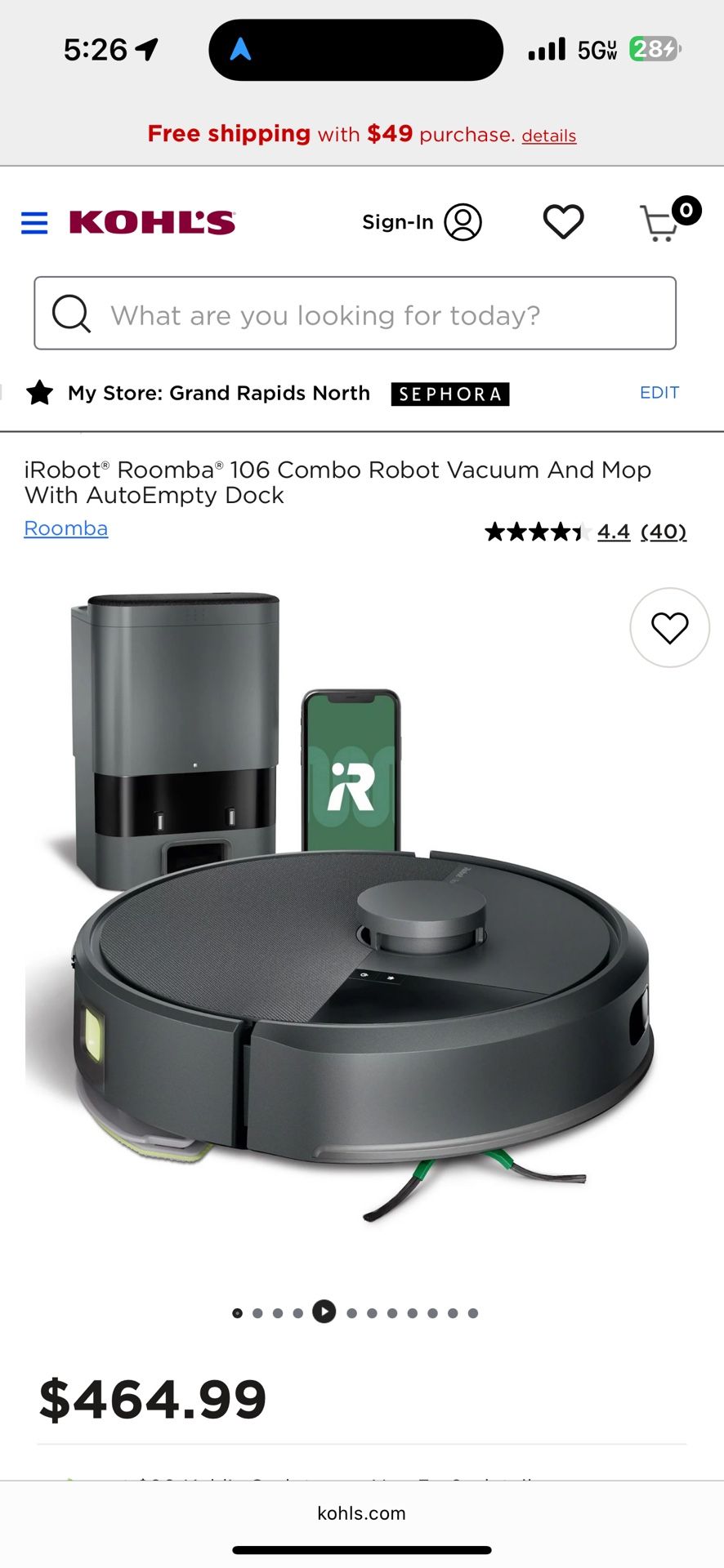 iRobot Roomba Robot Vacuum And Mop