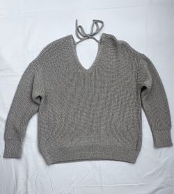 Gold Knit V-Neck Sweater Sz LP