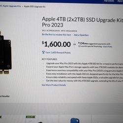 Apple 4 TB (2 X 2TB) SSD Upgrade kit for Mac Pro 2023