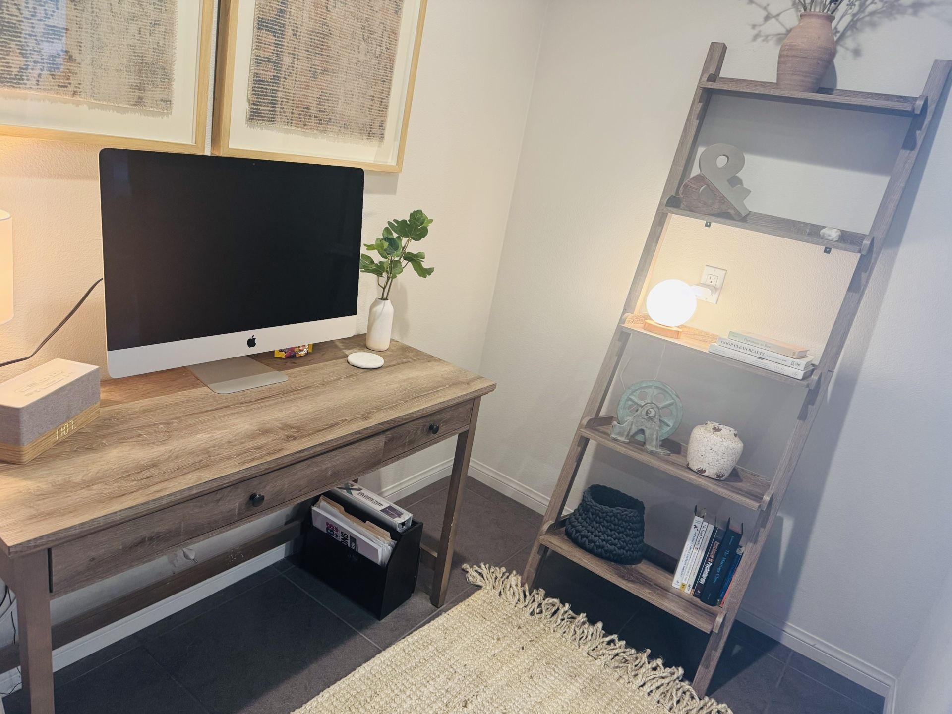 Office Desk & Bookshelf