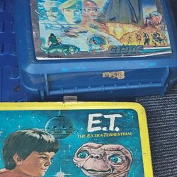 Vintage ET Metal N G.I.Joe Plastic Lunch Boxes