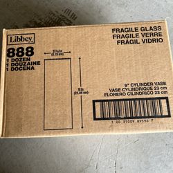 Libbey 9" X 3.5" Glass cylinder vases 15