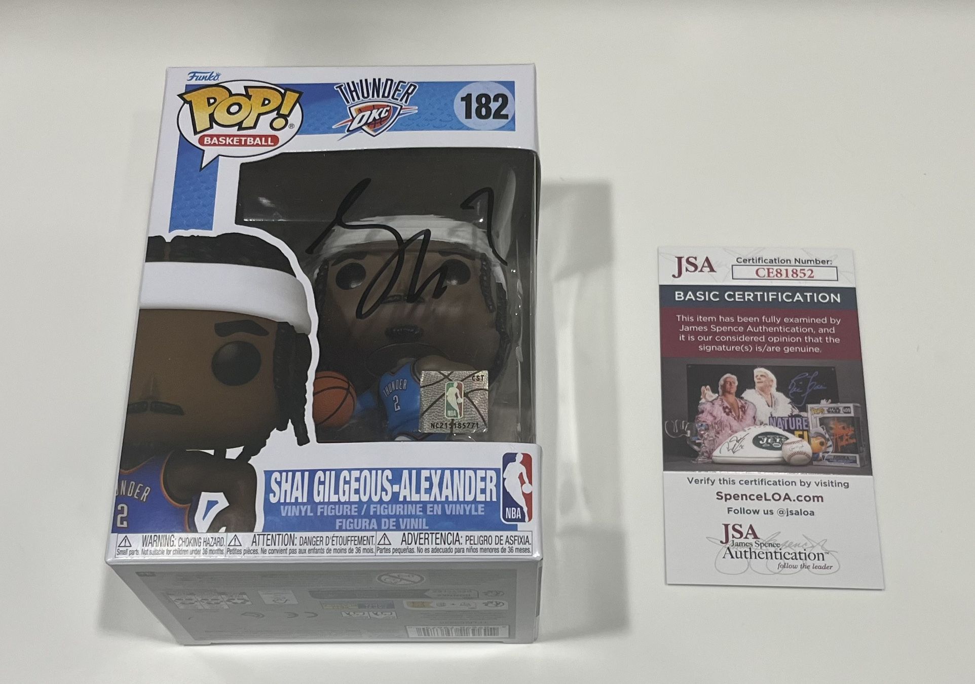 Shai Gilgeous-Alexander JSA 2024-2025 NBA MVP Oklahoma City Thunder Autographed Funko Pop