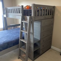 New Barely used Gray Bunk Bed