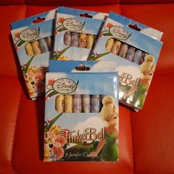 Disney fairies Tinker Bell 8 Jumbo Crayons - Lot of 4
