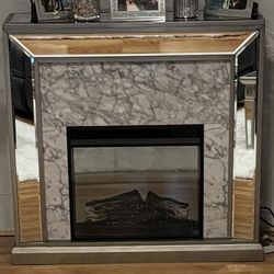 Mirrored fireplace