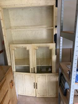 Oriental China Cabinet w glass shelves.