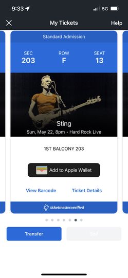 Sting @ Hard Rock Live - Sunday Night 