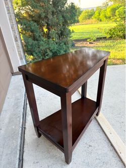 Dark Walnut Wood V-Shape Accent Table