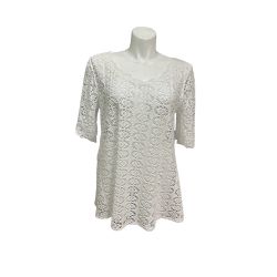 White Crochet Blouse L