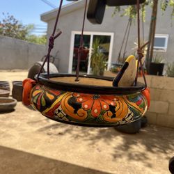 Talavera Hanging Flower Pot – Hand-Painted Ceramic Planter