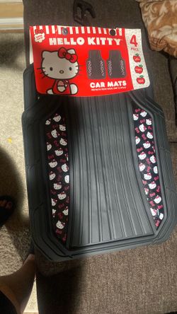 Hello Kitty 4 piece Car Floor Mats, black universal size