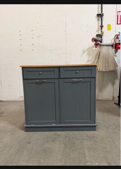 New Assembled Kitchen Island with 2 Drawers & Adjustable Shelf. 39-3/8"x 13-5/8" × 35-3/4"