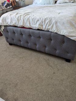 Grey upholstery bed