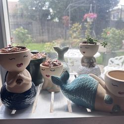 Floral Mermaid Planter 
