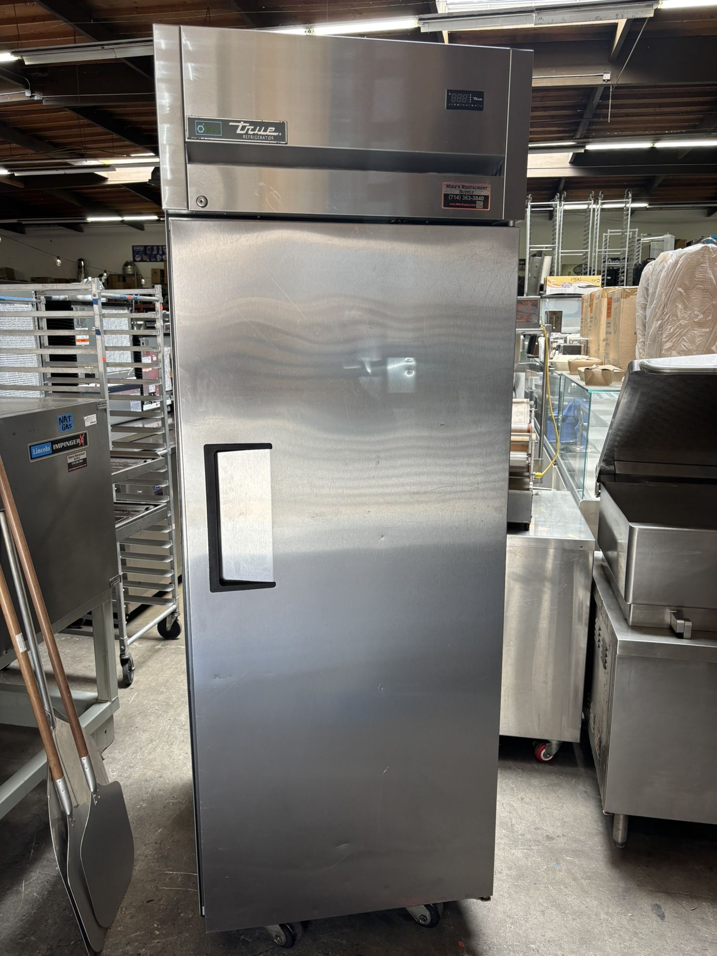 True 1 Door Upright Reach In Refrigerator Stainless Steel Solid NSF Cooler On Wheels It’s Still Here!!!