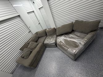 3 Piece L Shaped Sectional Couch Grey