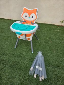 Infantino Grow-with-Me 4-in-1 Convertible High Chair, for Babies & Toddlers 6-36 Months, Orange Fox