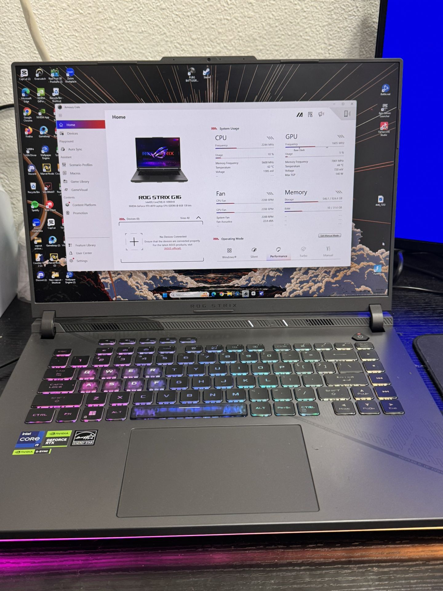 ASUS ROG Strix G16 G614JIR-MS96 16" Gaming Laptop Computer - Eclipse Gray Intel Core 19 14th Gen 14900HX 1.6GHz Processor; NVIDIA GeForce RTX 4070 8GB