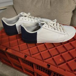 Nautica Mens Fashion Sneakers Sz 11 White w/Blue