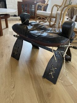 Foot Stool Vintage Camel Saddle