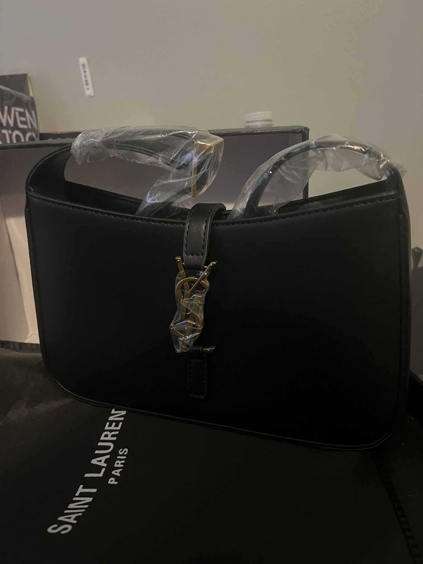 Black Leather Hobo Bag New