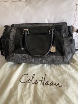 Cole Hann Black Snake Skin Look Lady’s Purse