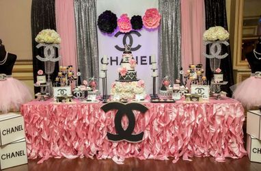 Birthday baby shower table set up