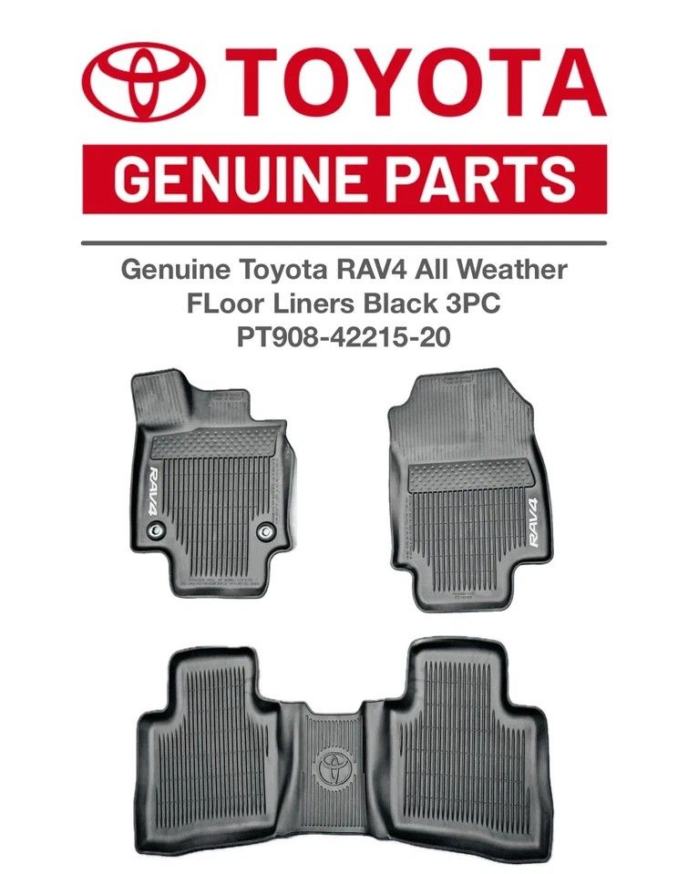 (2021-2025) Genuine Toyota RAV4 All Weather FLoor Liners Black 3PC