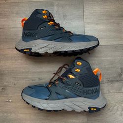 BRAND NEW Hoka Blue/Grey/Orange Hiking Boots size 8.5
