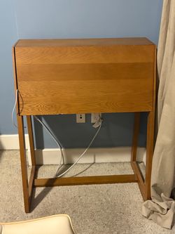 West Elm Wood Secretary Desk with Fold-Down Top