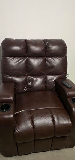 Dark brown massage recliner