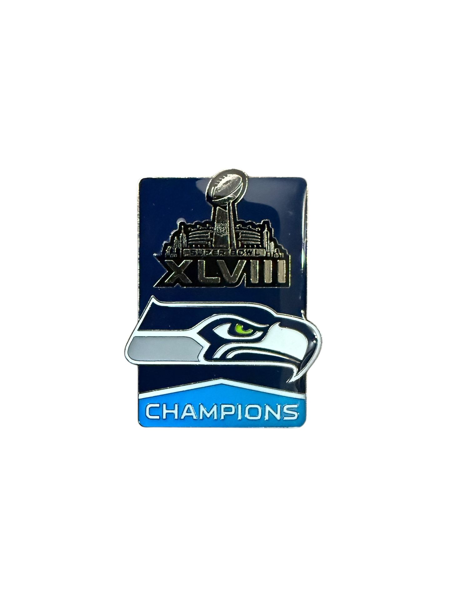 Super Bowl XLVIII Team Lapel Pin Seattle Seahawks Champions NFL PSG NWOT 12TH