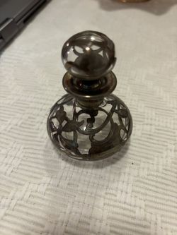Vintage Sterling Silver Overlay Perfume Bottles 
